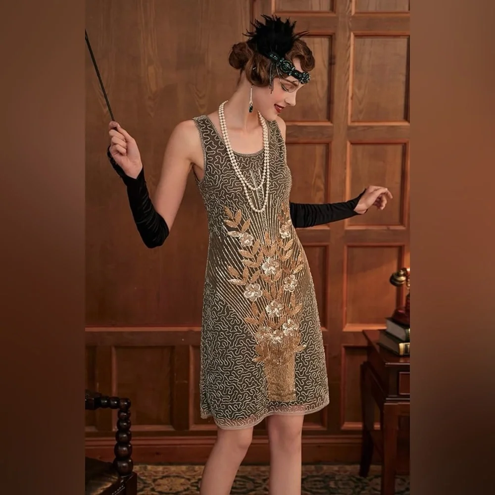 BABEYOND 1920s Style Flapper Dress
Beaded Great Gatsby Party Dress Size S - Picture 1 of 11